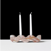 Wavy Soapstone Taper Candelabra