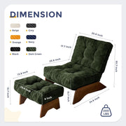 Corded Fabric Reclining Accent Chair Set (view 2) | Roost & Roam
