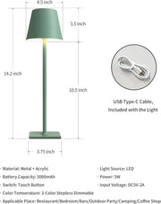 Cordless Dimmable LED Table Lamp Set