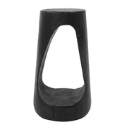 Arch-Cut MGO Pedestal Side Table — back and side profile detail