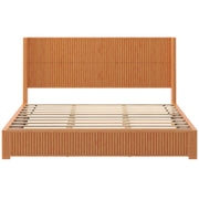 Reeded Wood Platform Bed Frame King