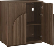Arched Reeded-Door Walnut-Finish Sideboard