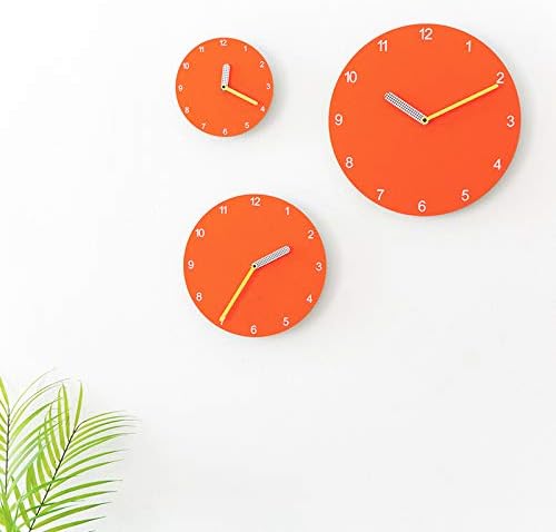 Round Orange Minimalist Wall Clock