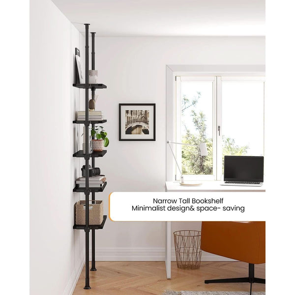 Tension-Mount Five-Tier Ladder Bookshelf (view 5) | Roost & Roam