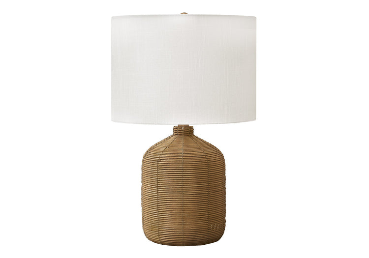 Coiled Rattan Jug Table Lamp