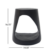 Hollow MGO Wood-Grain Side Table — detail of finish and surface variation