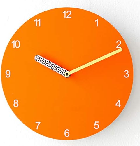 Round Orange Minimalist Wall Clock