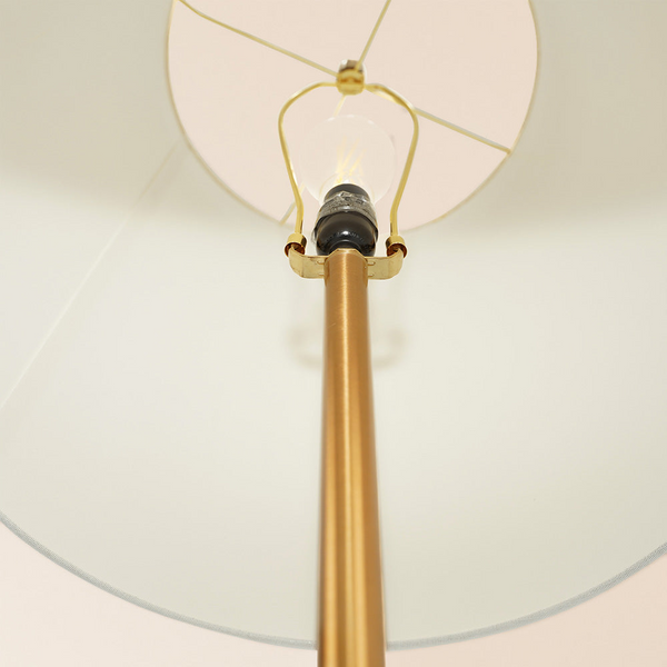 Brass-Tone Floor Lamp with Side Table — scale reference and proportion detail