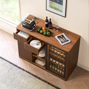 Fluted Bar Cabinet with Fridge Space