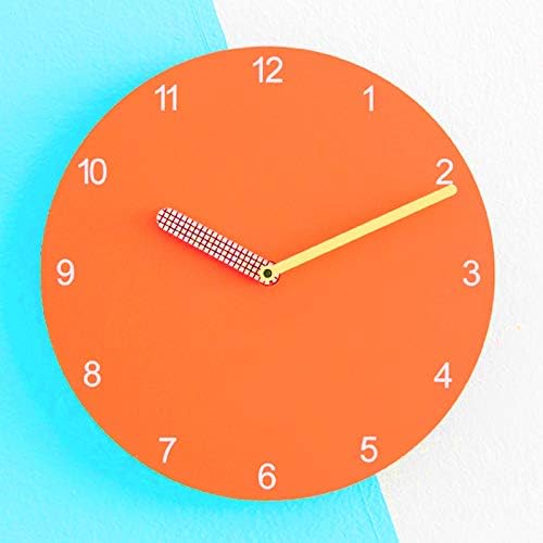 Round Orange Minimalist Wall Clock