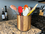 Rotating Acacia Wood Utensil Holder