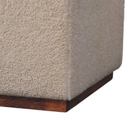 Boucle Upholstered Bench Duo with Wood Table