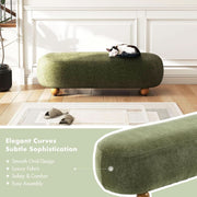 Oval Chenille Upholstered Bedroom Bench – ottoman (view 9) | Roost & Roam