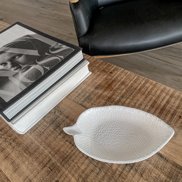 Leaf-Form Etched Decorative Tray