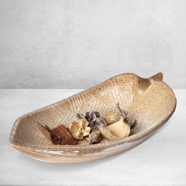 Leaf-Form Etched Decorative Tray