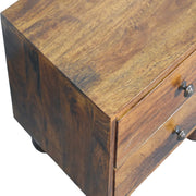 Chestnut Mango Wood Two-Drawer Nightstand