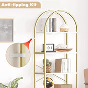 Arched Five-Tier Metal Bookcase (view 8) | Roost & Roam