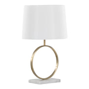 Close-up of marble veining and polished surface detail — Marble Base Ring Table Lamp