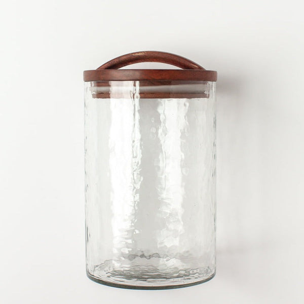 Textured Recycled Glass Canister