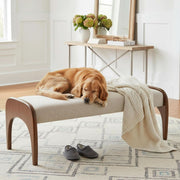 Sherpa Upholstered Arch-Leg Bench – ottoman (view 7) | Roost & Roam