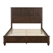 Reeded Wood Platform Bed Frame
