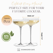 Optic-Textured Glass Coupe Set – cocktail glasses (view 4) | Roost & Roam