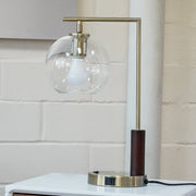 Gold Glass Globe Desk Lamp