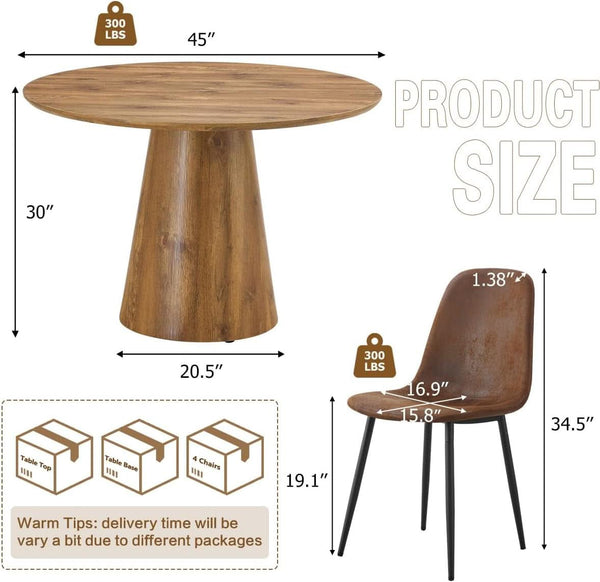 Round Pedestal Dining Set Four – dining room set (view 4) | Roost & Roam