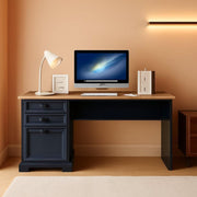 Navy Farmhouse Charging Executive Desk – home office set | Roost & Roam