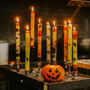 Halloween Painted Paraffin Taper Candles