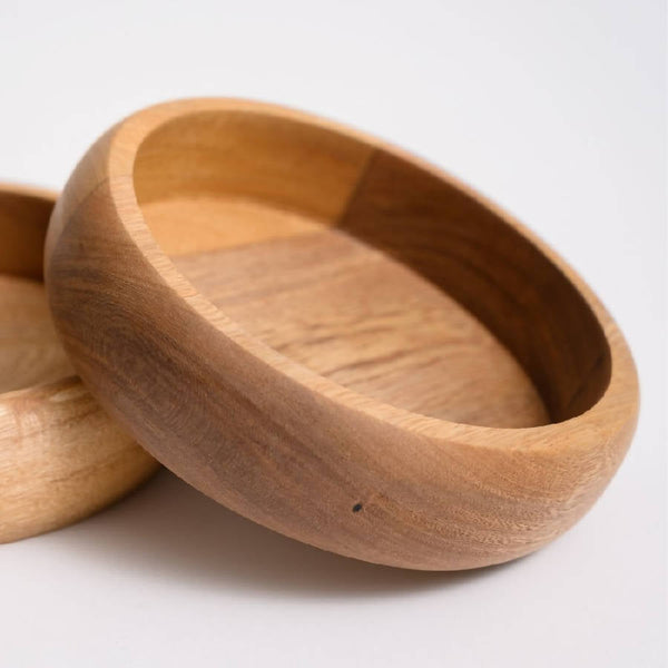 Turned Hardwood Snack Serving Bowl