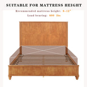 Reeded Wood Platform Bed Frame