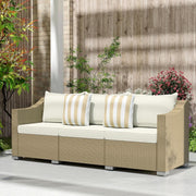 Comfortable All Weather Wicker Patio Sofa with Cushions