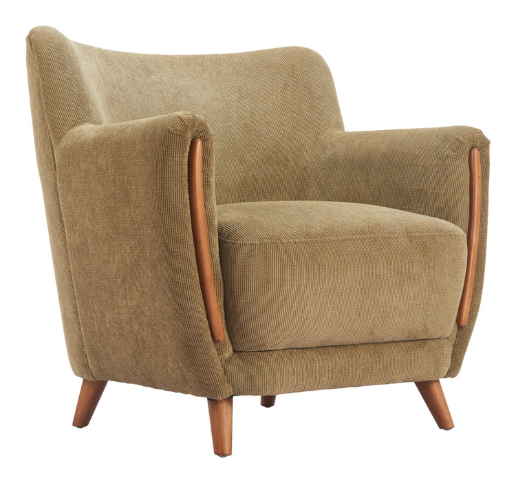 Olive Green Corduroy Accent Chair