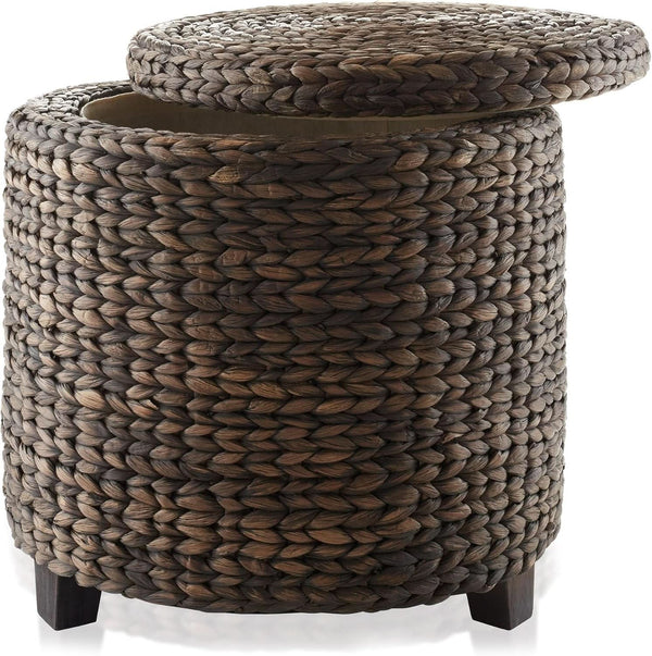 Woven Water Hyacinth Storage Ottoman – ottoman (view 5) | Roost & Roam