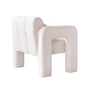 Boucle Upholstered Accent Chair — close-up of label and production detail