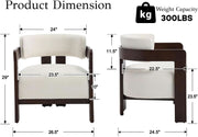 Curved Chenille Wood-Frame Accent Chair Pair – chair (view 2) | Roost & Roam