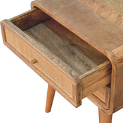 Rattan Panel Mango Wood Nightstand