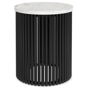 Fluted Metal Rod Round Accent Table