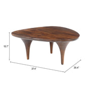 Walnut Mango Wood Triangular Coffee Table