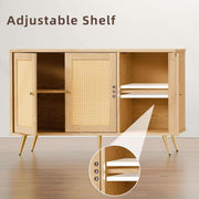 Rattan Door Natural Finish Buffet Pair – buffet (view 6) | Roost & Roam