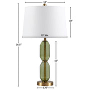 Faceted Green Glass Table Lamp