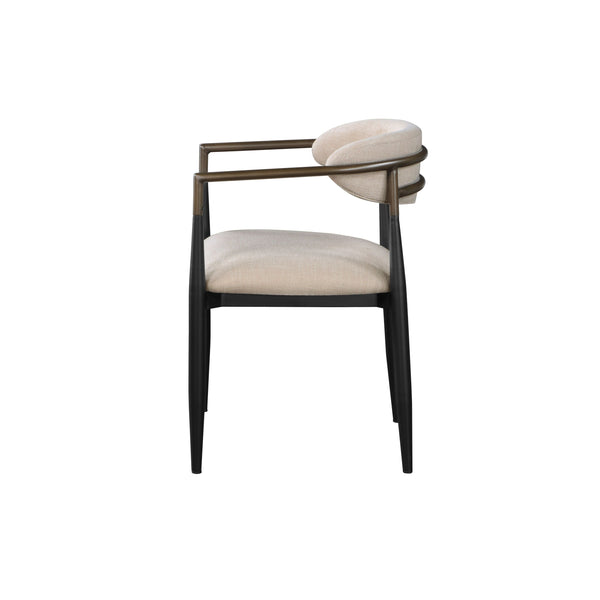Open-Back Upholstered Dining Armchair Set — alternate view or variant option