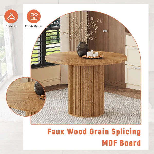 Fluted Pedestal Round Dining Set – dining room set (view 2) | Roost & Roam