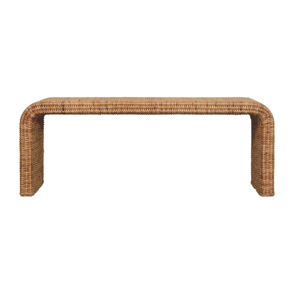 Woven Rattan Waterfall Bench