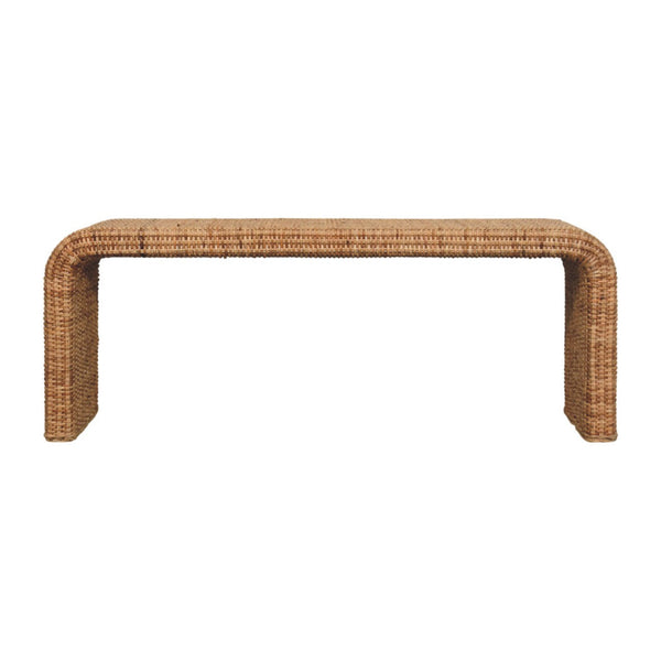 Woven Rattan Waterfall Bench
