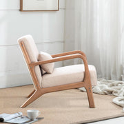 Mid-Century Upholstered Wood-Frame Accent Chair
