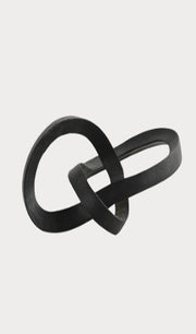 Matte Black Interlinked Loop Sculpture