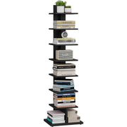 Matte Black Cantilevered Tower Bookshelf