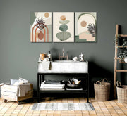 Close-up of material and construction detail — Abstract Botanical Canvas Print Set